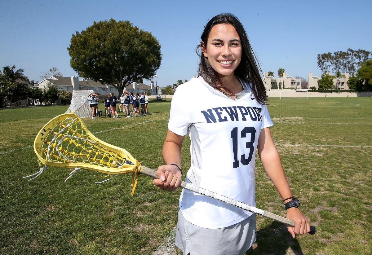 Newport Harbor High senior captain Delaney Knipp leads the team with 28 goals this season.