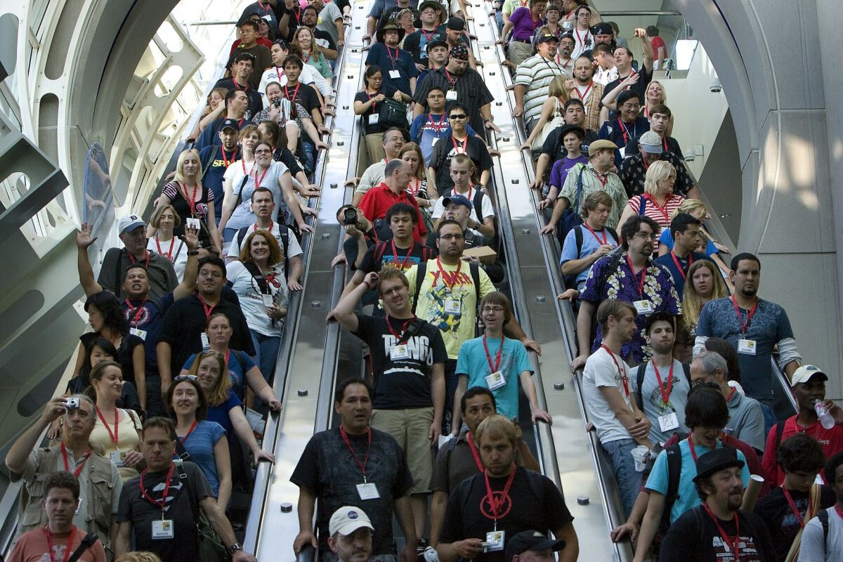The big crowds of San Diego Comic-Con are gone this year, but might be thousands attending online. 