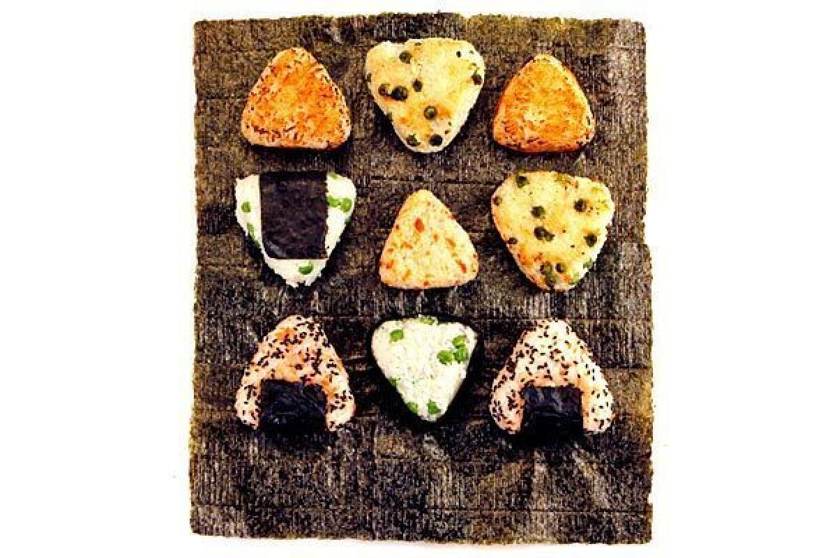 Onigiri can be shaped a variety of ways using any of a number of fillings.