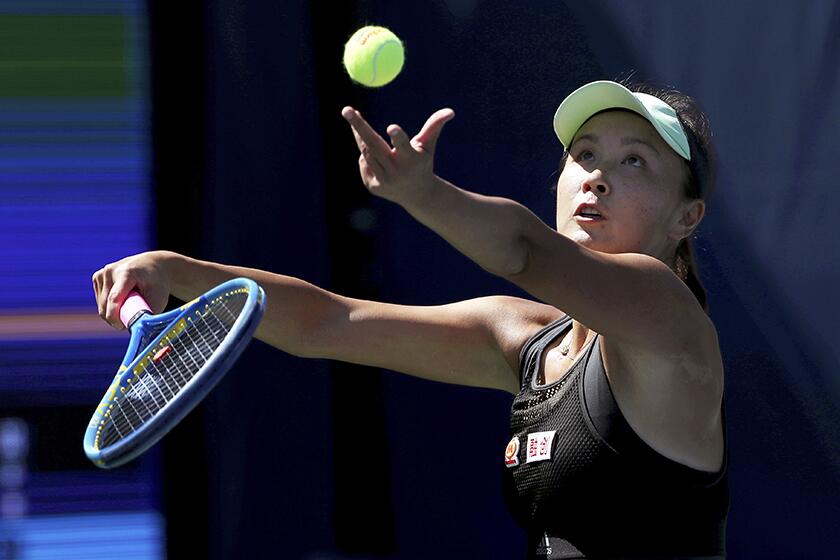 Peng Shuai of China at the U.S. Open tennis championships in New York in 2019.