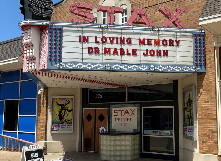 The Stax Museum marquee pays tribute to Mable John.