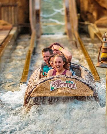 Timber Mountain Log Ride at Knott's Berry Farm was one of the first themed thrill rides.