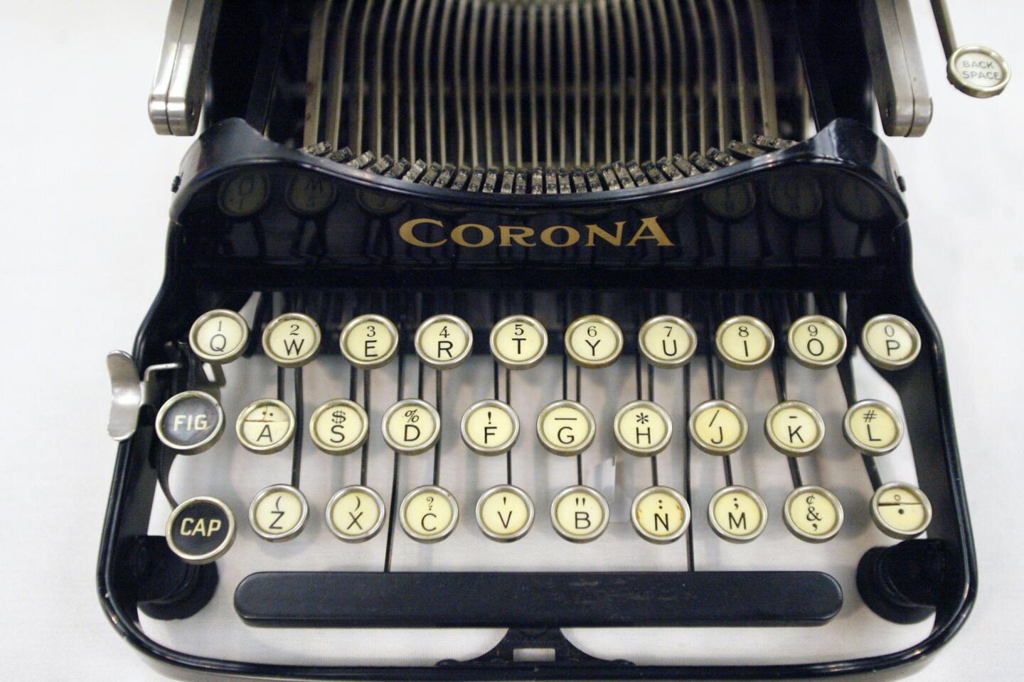 A 1971 Corona typewriter was displayed during Anderson Business Technologies' 100th anniversary, which took placeat the University Club of Pasadena on Thursday, October 11, 2012.
