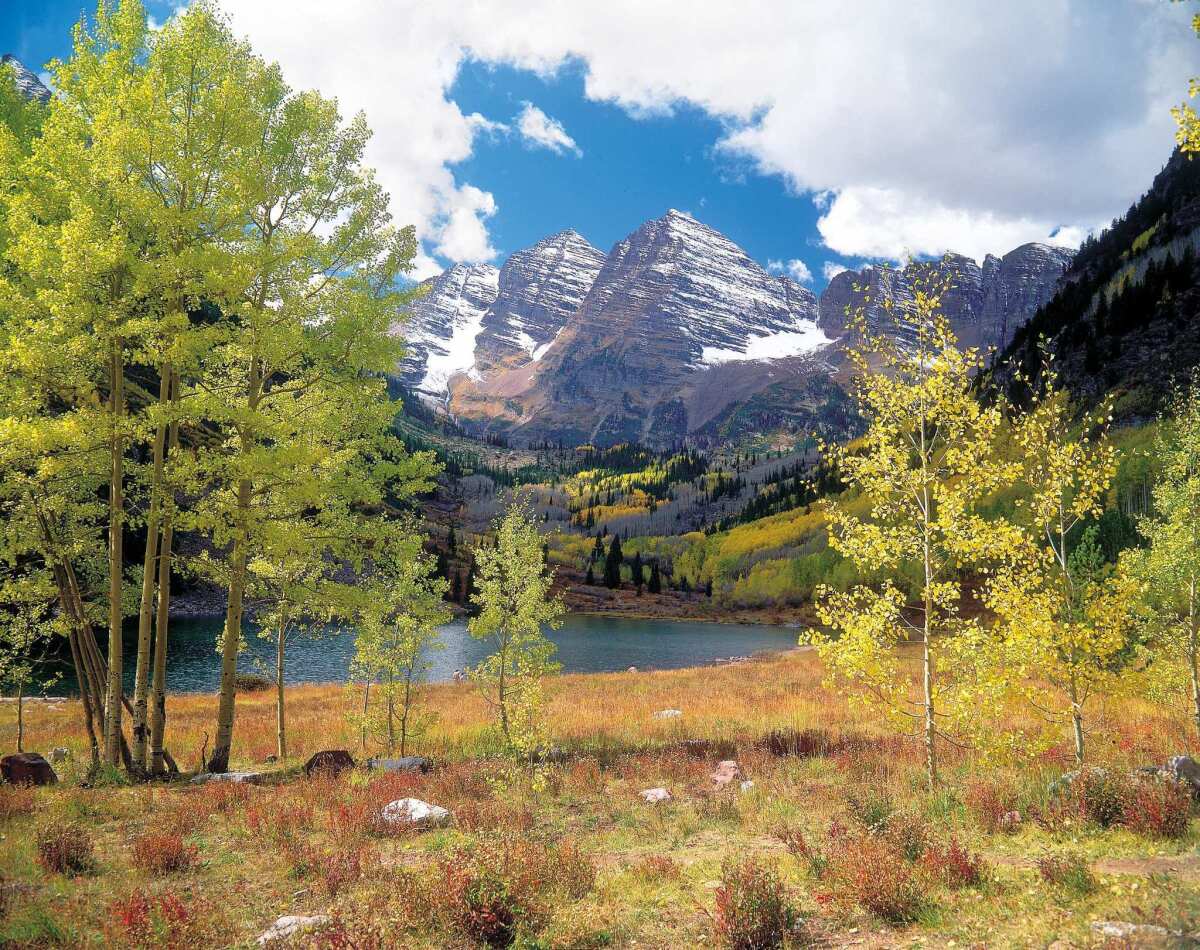 Maroon Bells, a popular sight to photograph. (Ron Ruhoff / Associated Press)