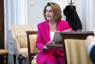 WASHINGTON, DC - MARCH 9, 2023: Nancy Pelosi (D-CA) smiles in her office in-between meetings at the U.S. Capitol in Washington, DC on Thursday, March 9, 2023. (Bonnie Cash / For The Times)