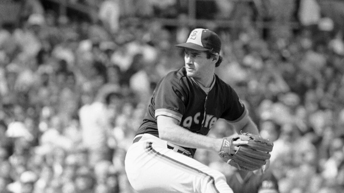 Mark Thurmond of the San Diego Padres pitches against the Detroit News  Photo - Getty Images