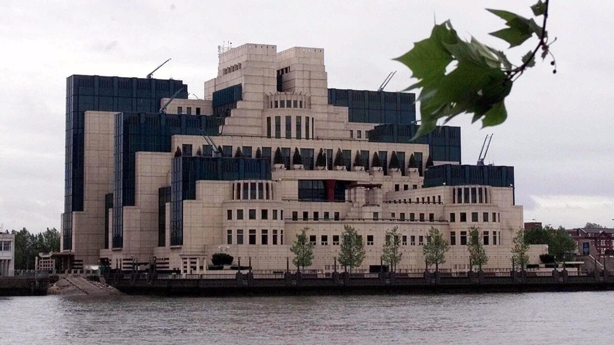 British spy agency MI6 headquarters in London on May 23, 2000.