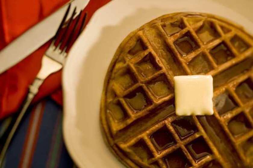 DIY waffles are often options in hotel breakfasts.