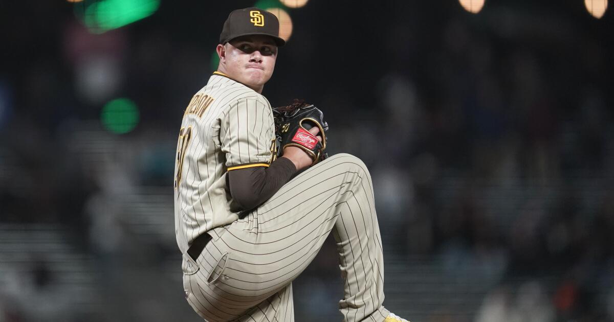 Adrian Morejon of the San Diego Padres pitches during the ninth