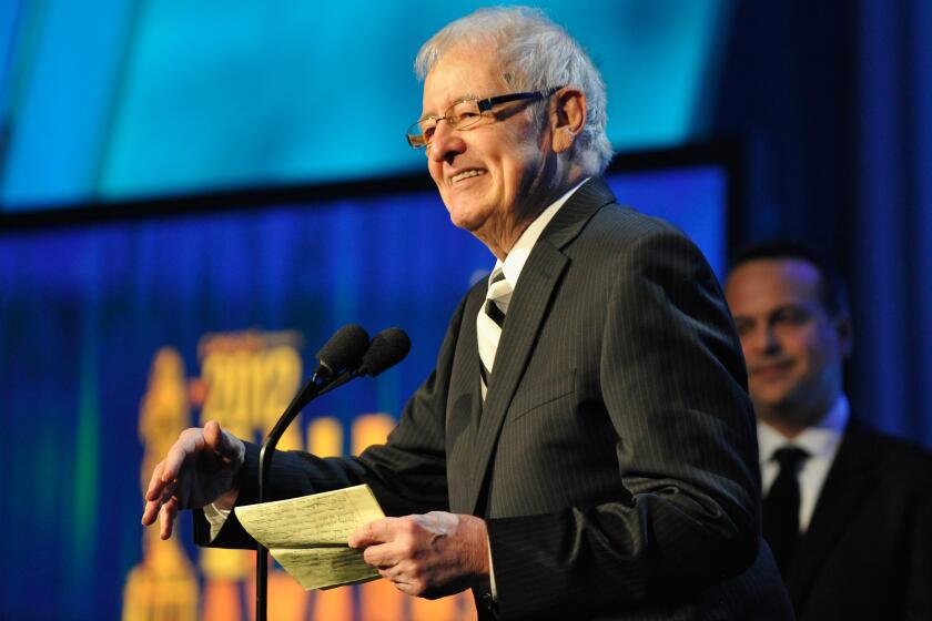 PASADENA, CA - SEPTEMBER 16: Actor Henry Darrow acceepts the Ricardo Montalban lifetime achievement award onstage at the 2012 NCLR ALMA Awards Pre-Show at Pasadena Civic Auditorium on September 16, 2012 in Pasadena, California. (Photo by Jerod Harris/Getty Images for NCLR)