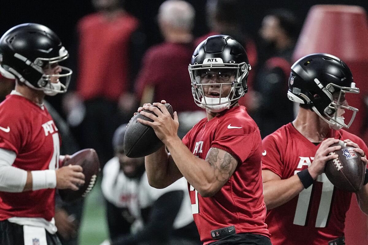 Falcons leaning on defensive additions, run game to support QB Ridder as  they enter camp - The San Diego Union-Tribune