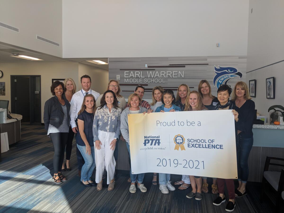 Earl Warren Middle School was recently designated as a National PTA School of Excellence.
