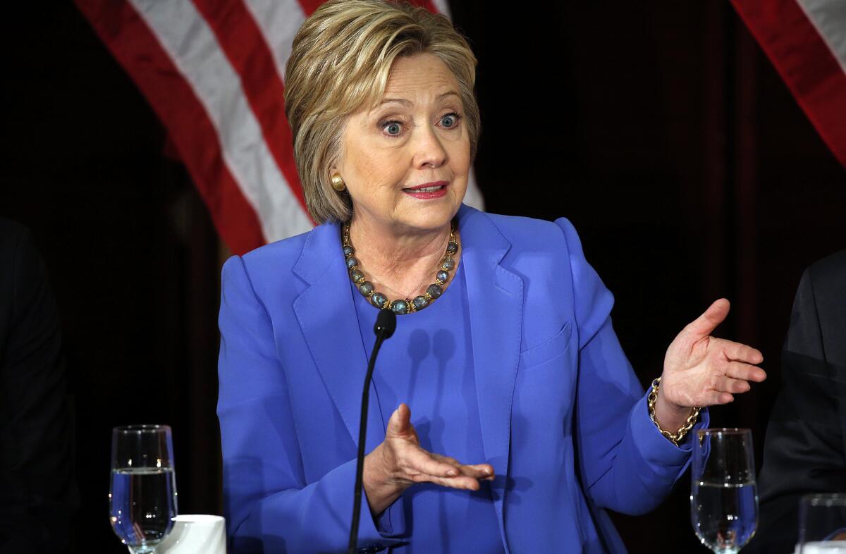 Hillary Clinton at a forum at USC last week.