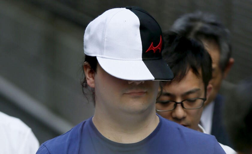 Mark Karpeles arrested in Japan Saturday in Mt. Gox bitcoin scandal. (AP Photo/Kyodo News)