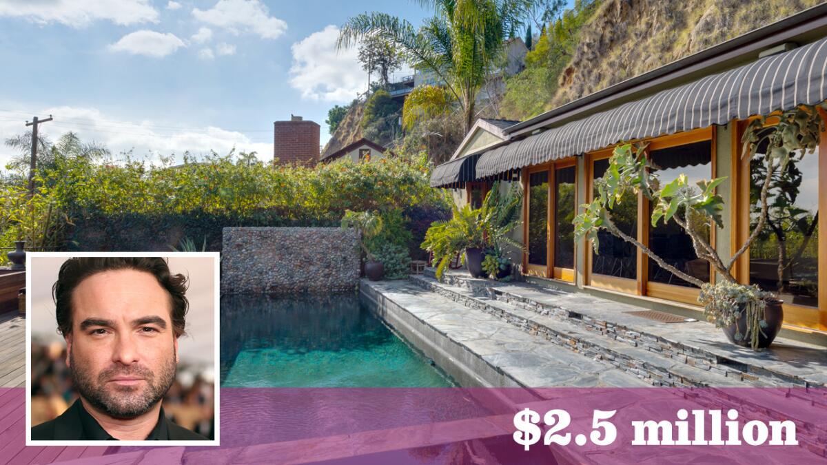 Johnny Galeck, star of the sitcom "The Big Bang Theory," received top dollar for his palm-topped bungalow in Hollywood Hills West.