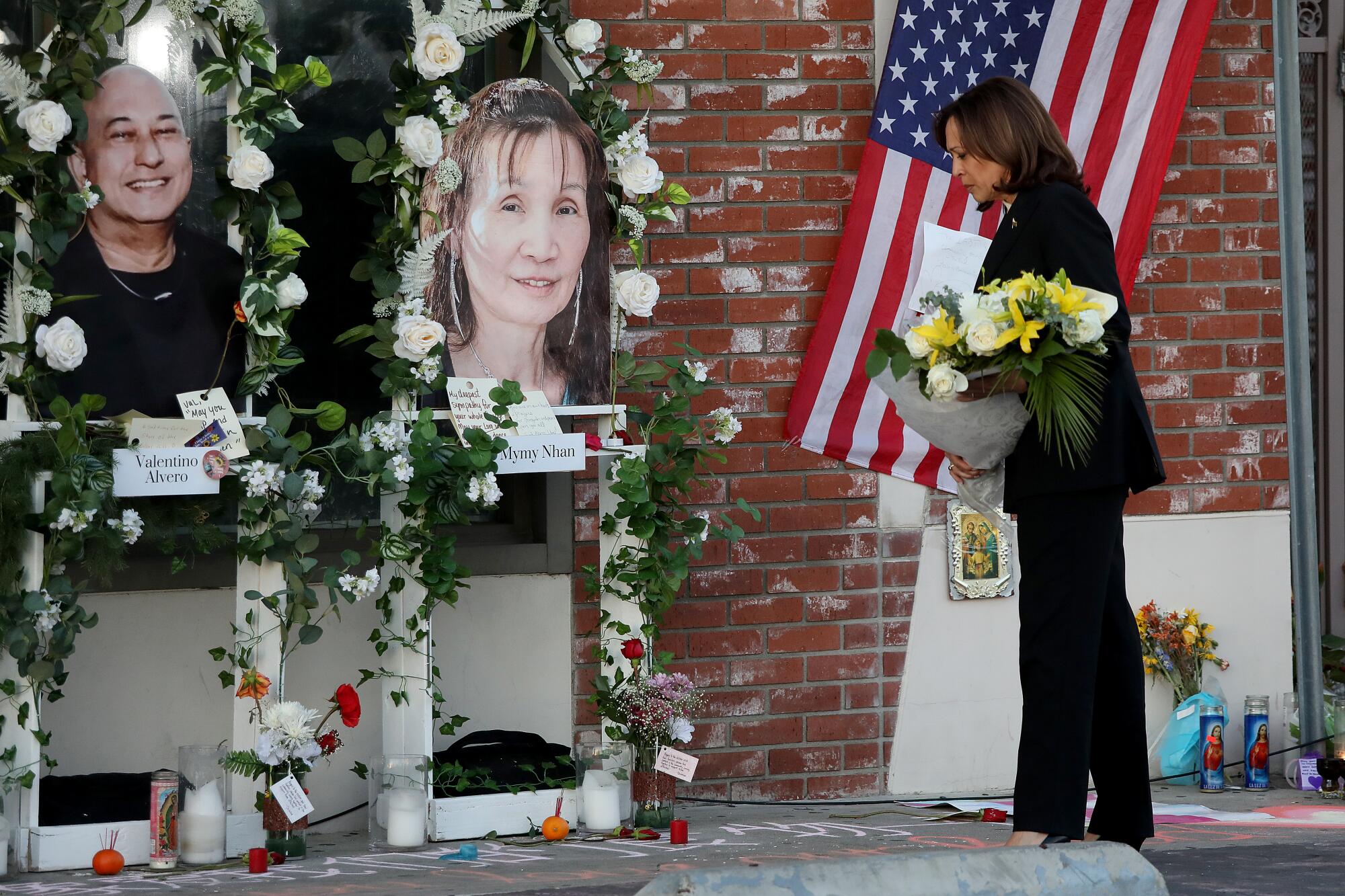 Vice President Kamala Harris visits the memorial