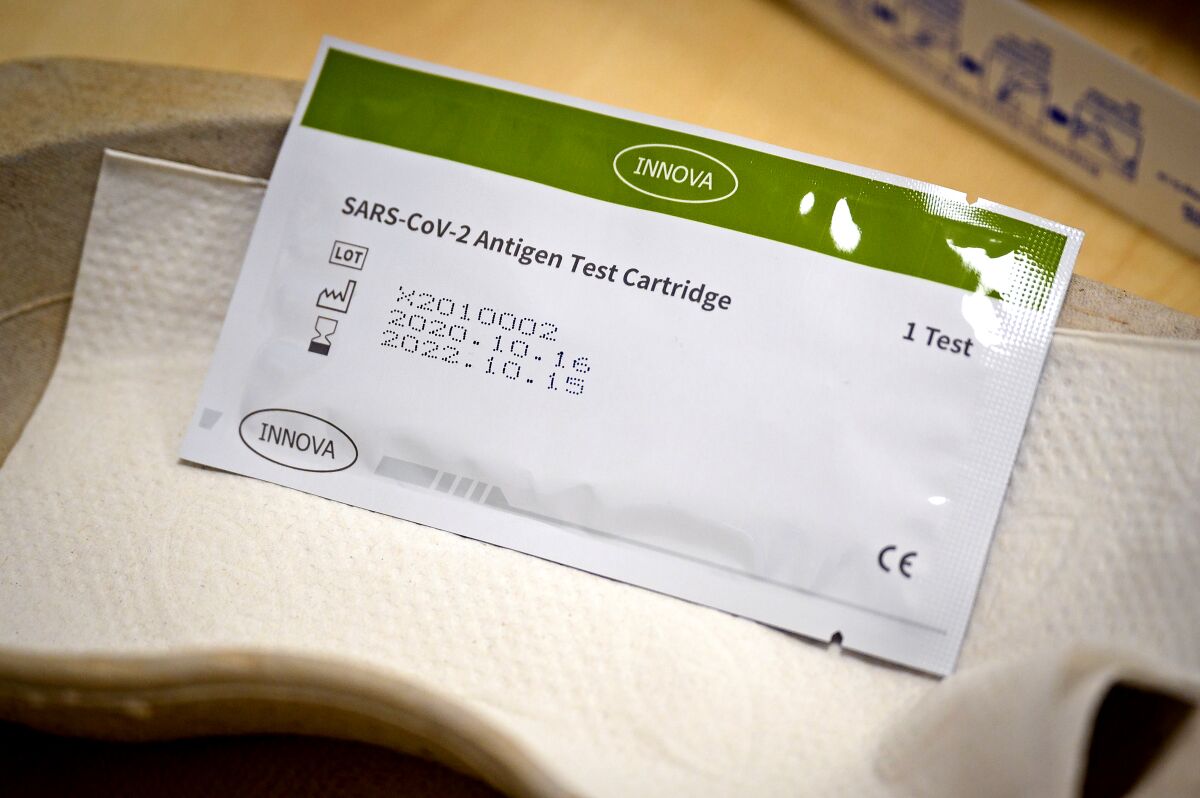 An Innova antigen test kit.