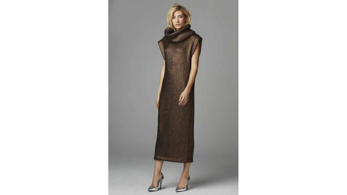 Zaid Affas wool-blend metallic knit Curpum dress, $1,790 by special order at Just One Eye in West Hollywood, (323) 969-9129 PHOTO CREDIT Jiro Schneider.