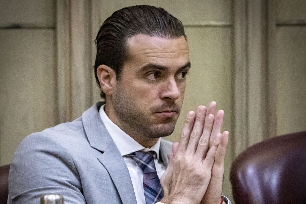 Mexican soap opera star Pablo Lyle listens to attorneys during pre-trial motions