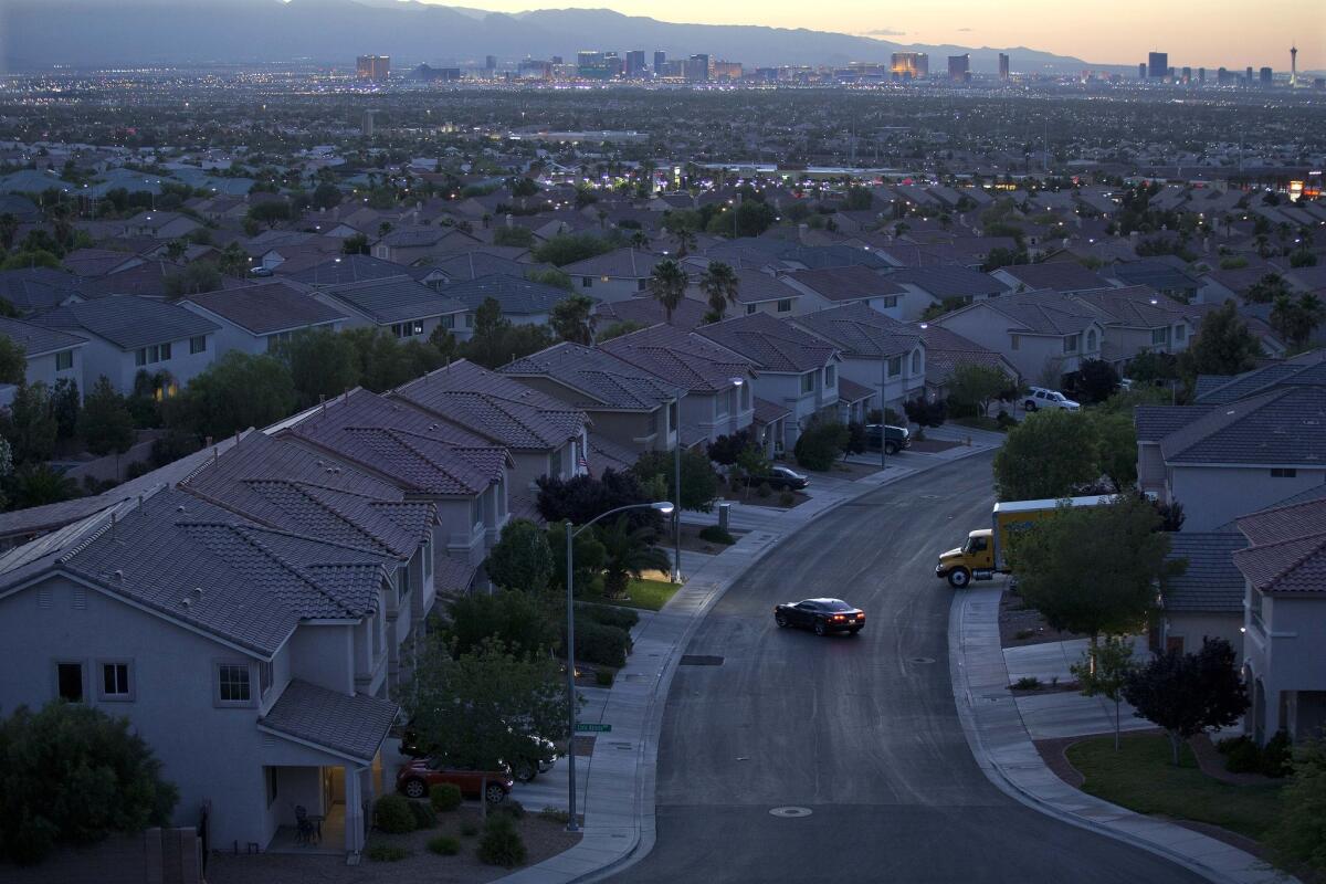A report released Tuesday said that nearly 6.4-million homeowners are still underwater on their mortgages. Above, a May file photo shows a neighborhood in Henderson, Nev., which is still sorting through the wreckage of the housing bust.