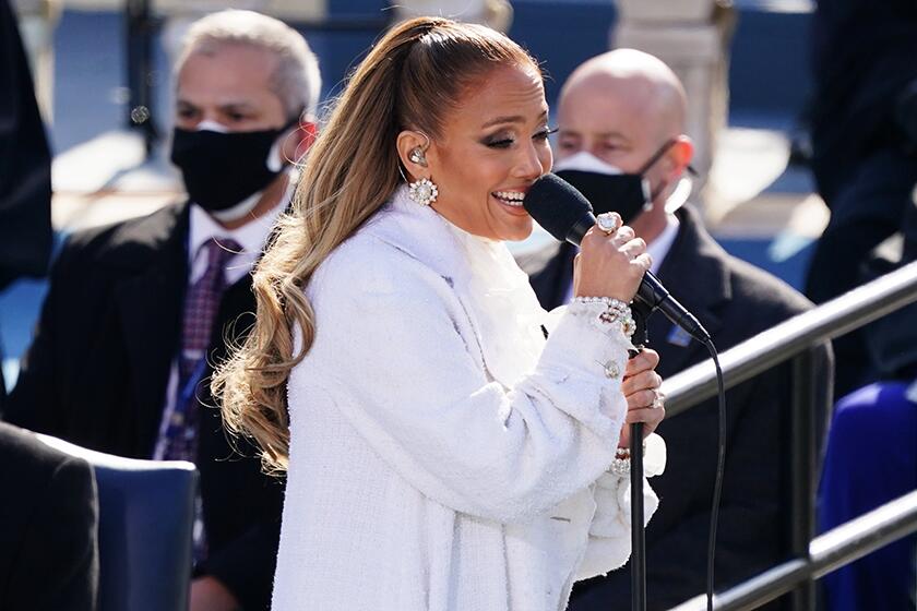 Jennifer Lopez performs during Wednesday's inauguration.