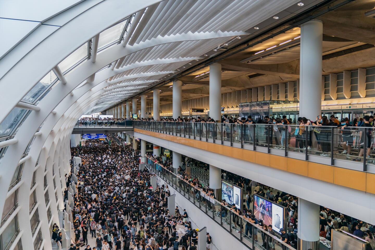 Hong Kong International Airport shuts down amid anti-government protests