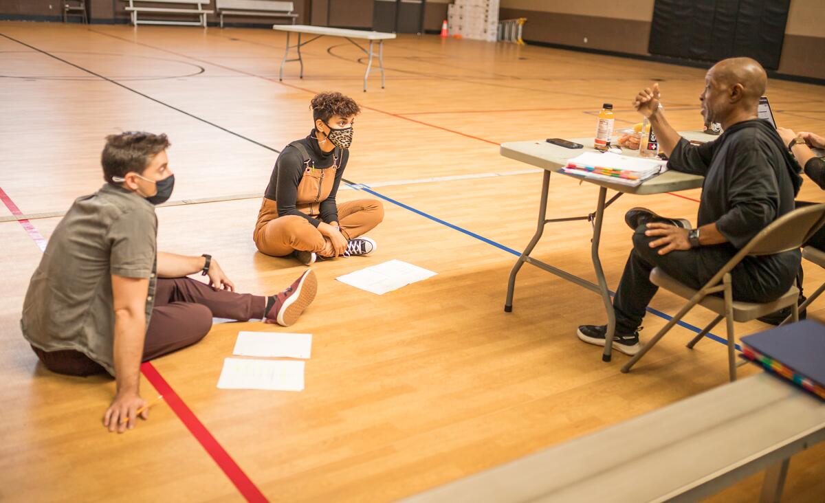"Memphis" actors Bryan Banville, left, and Janaya Mahealani Jones and director Jeffrey Polk