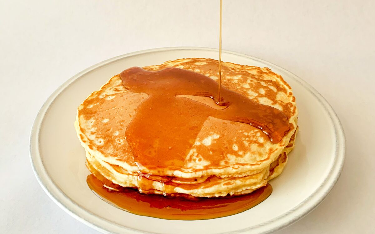 Fluffy and hot all at the same time, diner-style pancakes are the best breakfast for two.