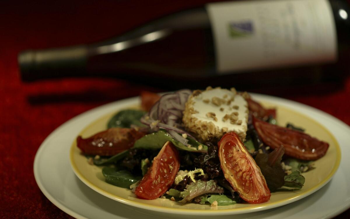 'Midlife Crisis' salad of goat cheese, hazelnuts and red onion