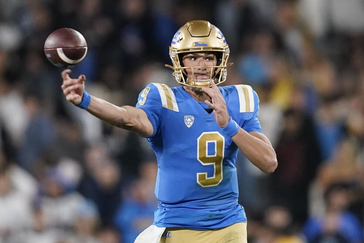 UCLA quarterback Collin Schlee throws a pass against Arizona State last season.