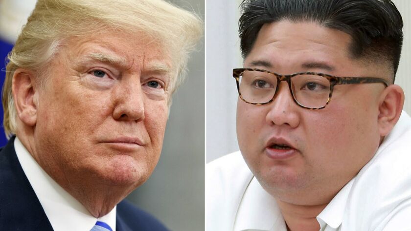 President Trump, left, and North Korean leader Kim Jong Un.