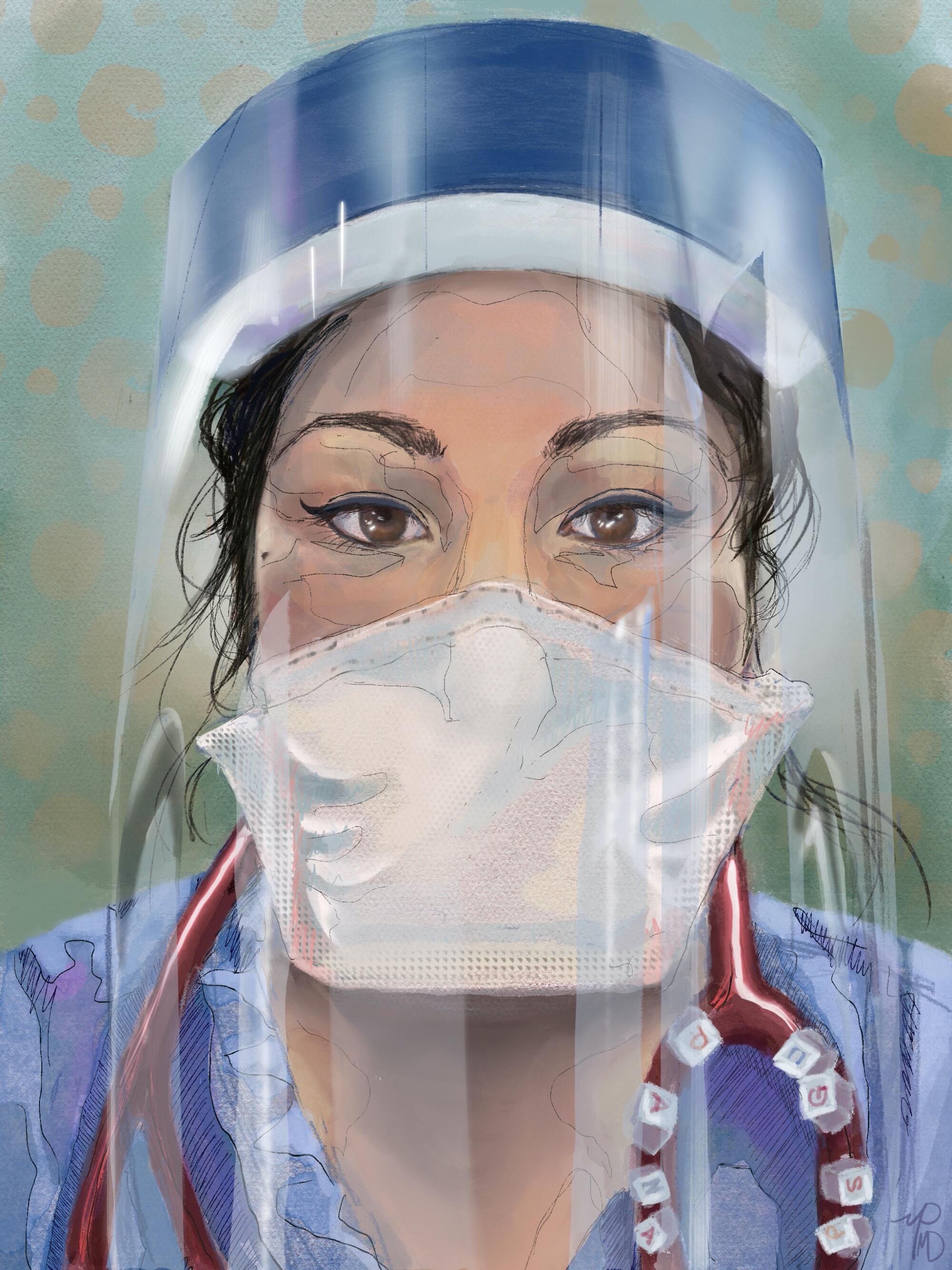 A woman doctor in her medical gear