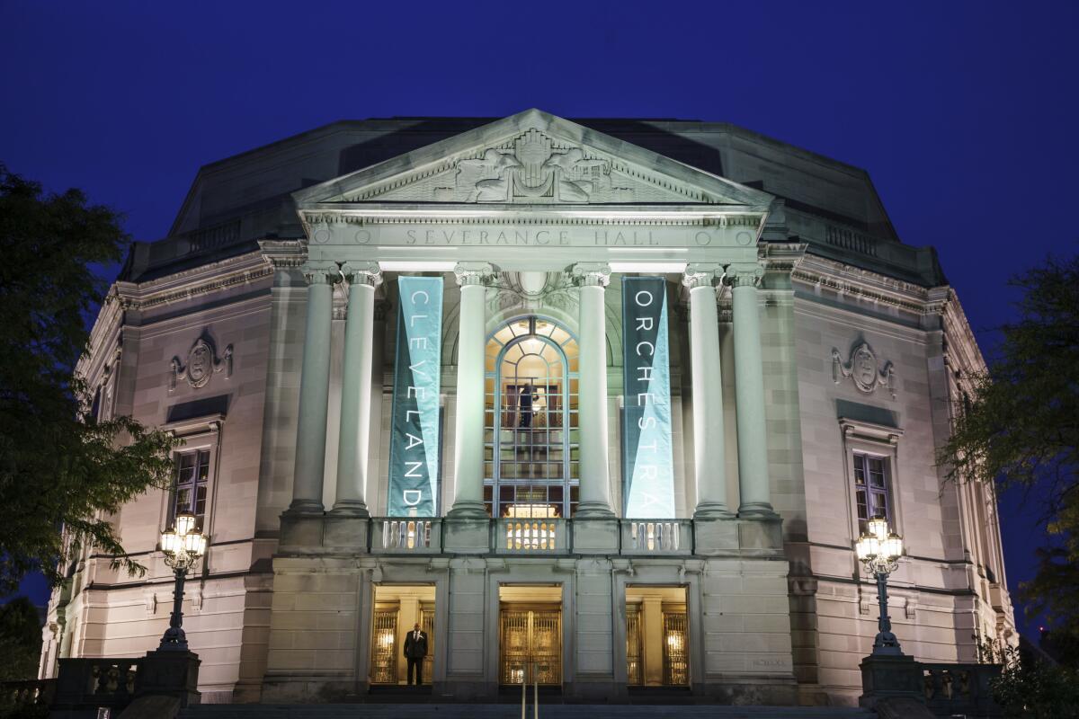 Exterior of Severance Hall in Cleveland, Ohio. (Marcus Yam / Los Angeles Times)