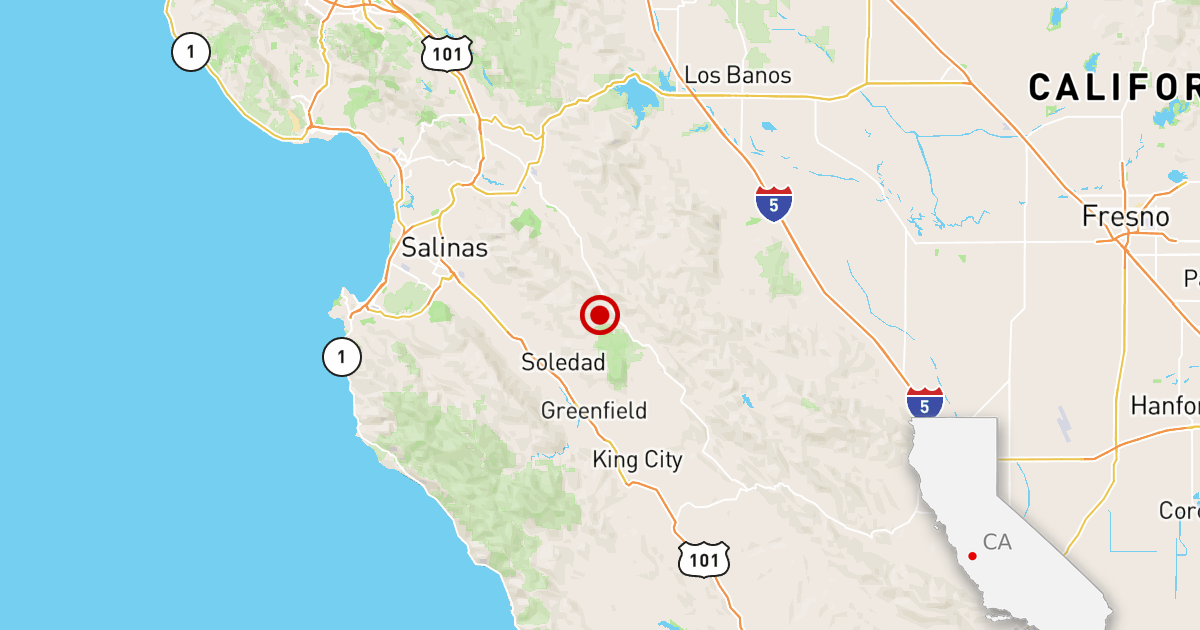 A magnitude 4.0 earthquake has been reported near Soledad