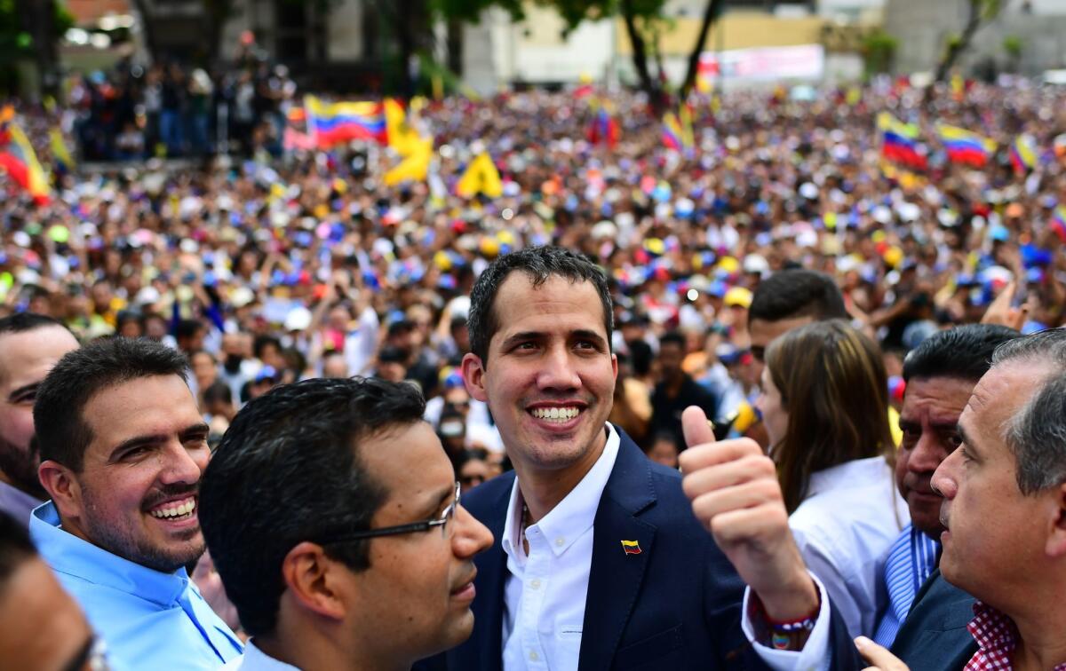 Venezuelan opposition leader Juan Guaido in March