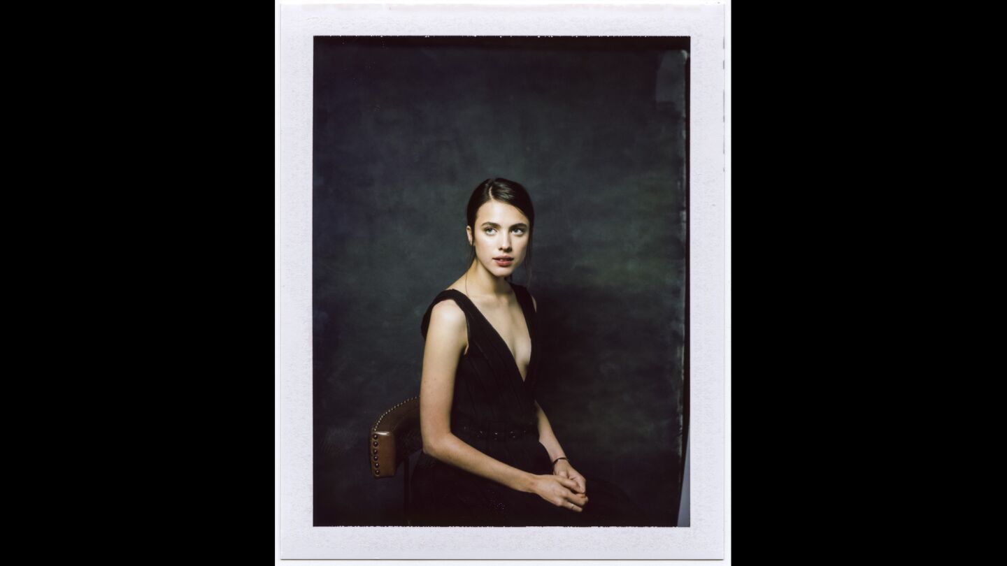 An instant print portrait of actress Margaret Qualley, from the film "Novitiate.”