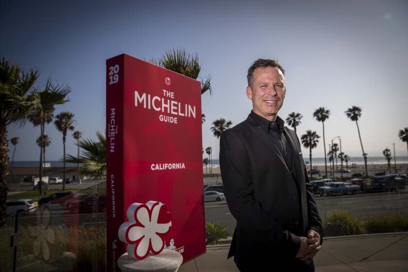 William Bradley, executive chef at Addison in San Diego, was awarded a Michelin one-star status during a live reveal of the inaugural 2019 Michelin Guide California in Huntington Beach Monday. 
