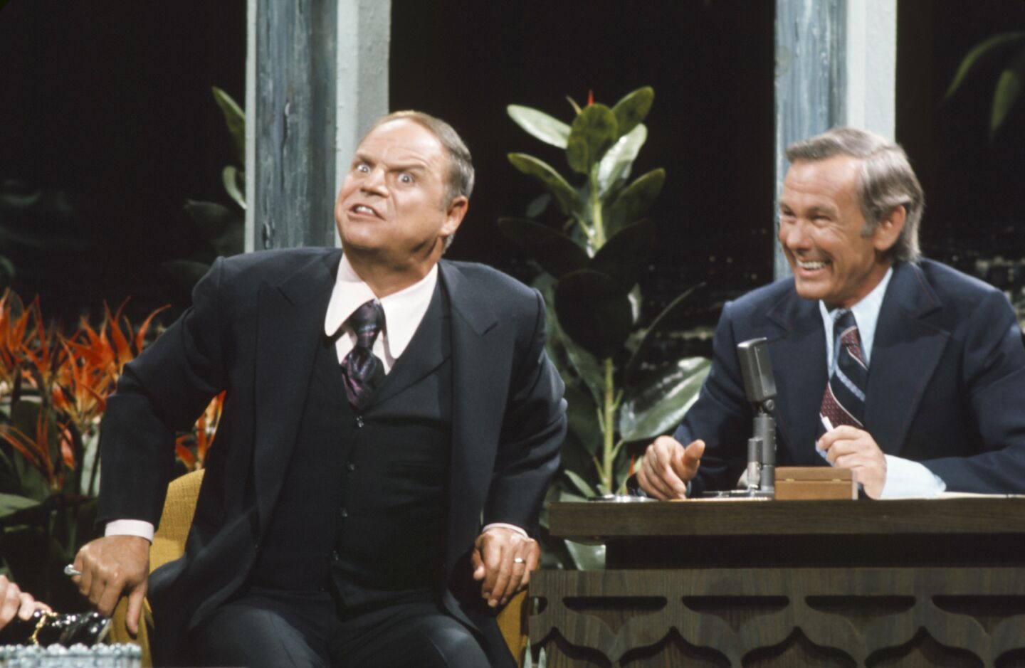 Rickles, left, cracks up "Tonight Show" host Johnny Carson on May 12, 1974.
