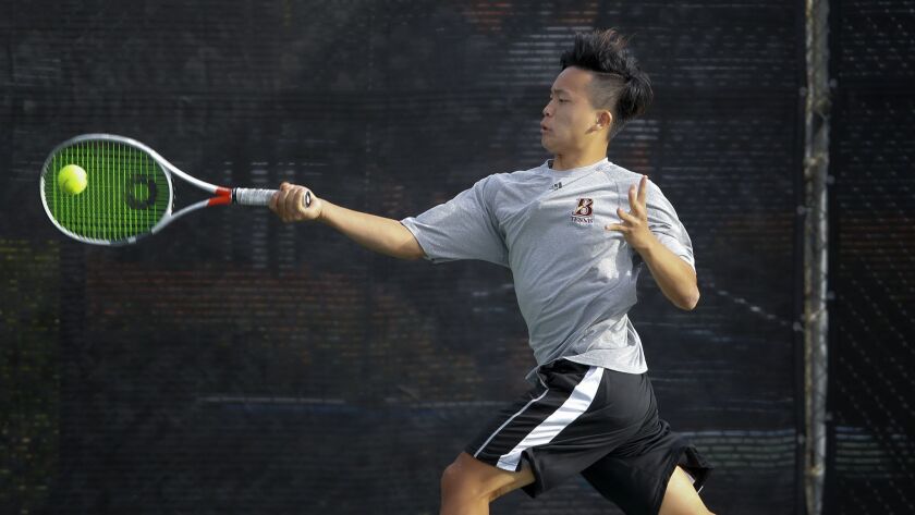 Bishop’s senior Matthew Mu, who will play tennis in the Ivy League for Brown next fall, has reached as high as 44th among college recruits in his class, according to a national service.