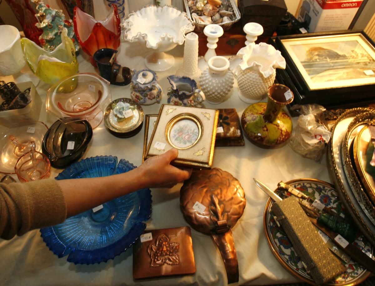 Collectibles on a table