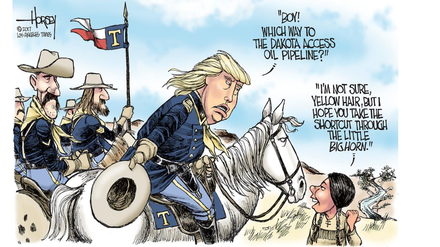 Donald Trump leads the cavalry charge at Standing Rock.