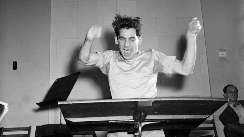 Leonard Bernstein in Carnegie Hall in New York in the late 1940s.