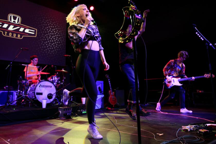 Honda is pulling back on prime-time television advertising to invest in concert sponsorship and a music-streaming channel. The band Grouplove performs for Honda employees.