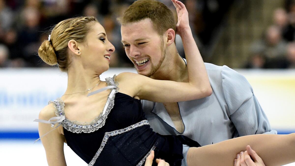 Tarah Kayne and Danny O'Shea compete during the pair free skate at the U.S. Figure Skating Championship on Saturday at Xcel Energy Center in St Paul, Minn.