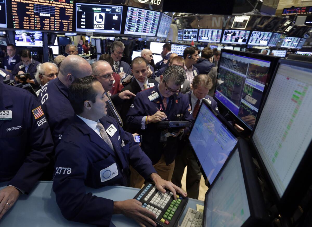 The Dow Jones industrial average fell below 16,000 as stocks sold off.