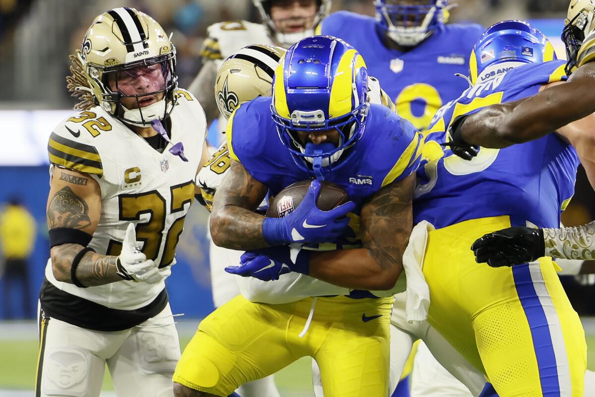 Rams running back Kyren Williams carries the ball in the first quarter against the Saints.