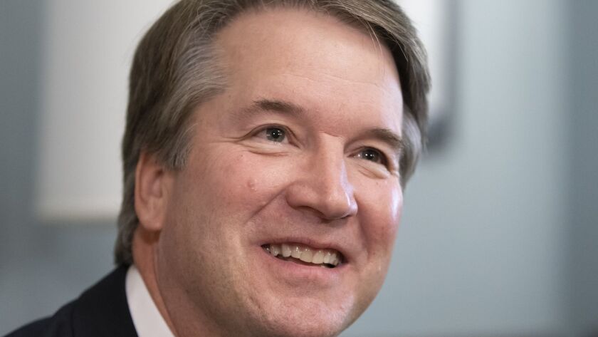 Supreme Court nominee Judge Brett Kavanaugh at a meeting on Capitol Hill in July.