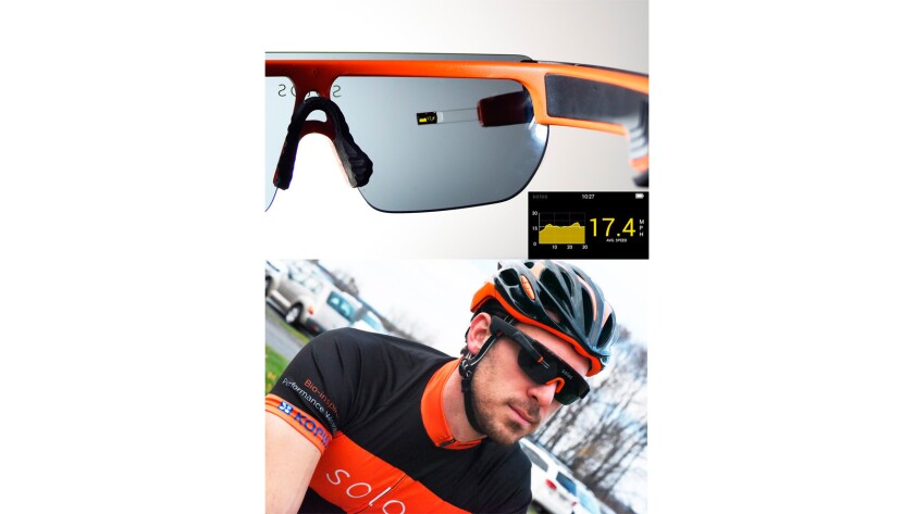 Solos Wearables smart sunglasseas are cycling sunglasses that project metrics on lens with voice activation -- a first.