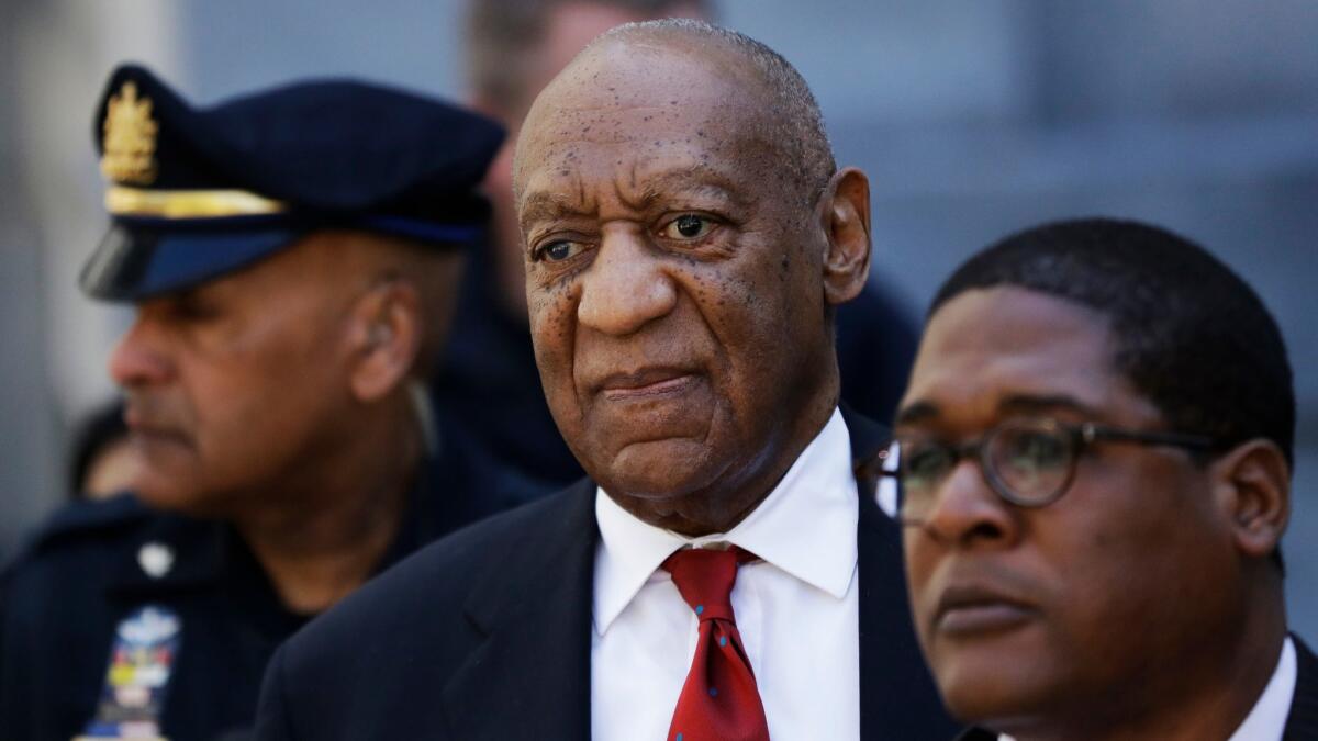 Bill Cosby leaves court in Norristown, Pa., on April 26 after being convicted of drugging and sexually assaulting a woman.