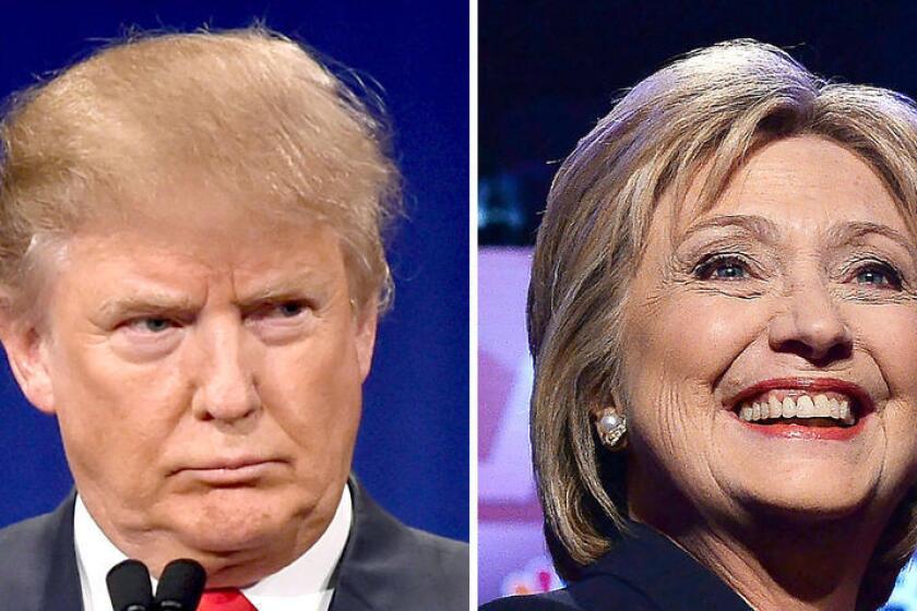 El presunto candidato presidencial republicano, Donald Trump, y su rival demócrata, Hillary Clinton ().